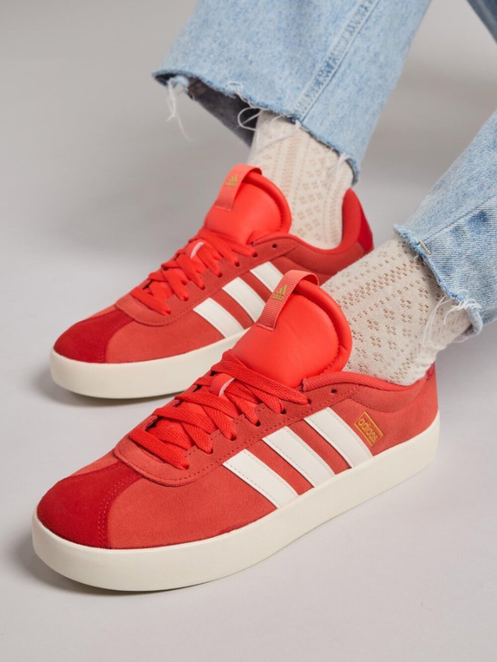 Adidas Unisex Orange And White Suede Campus-Style Sneakers M 8.5 /W 10.5 EUC